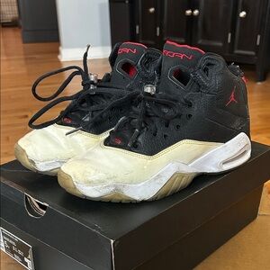 Jordan Kids Black and Cream Sneakers